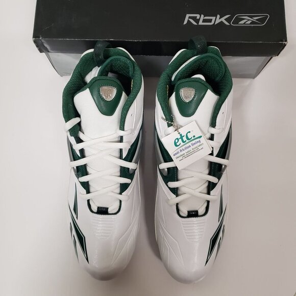 Reebok Equipment NFL Pro Ferocious D3 Football Cleats in White/Green Size 17 - Picture 3 of 6